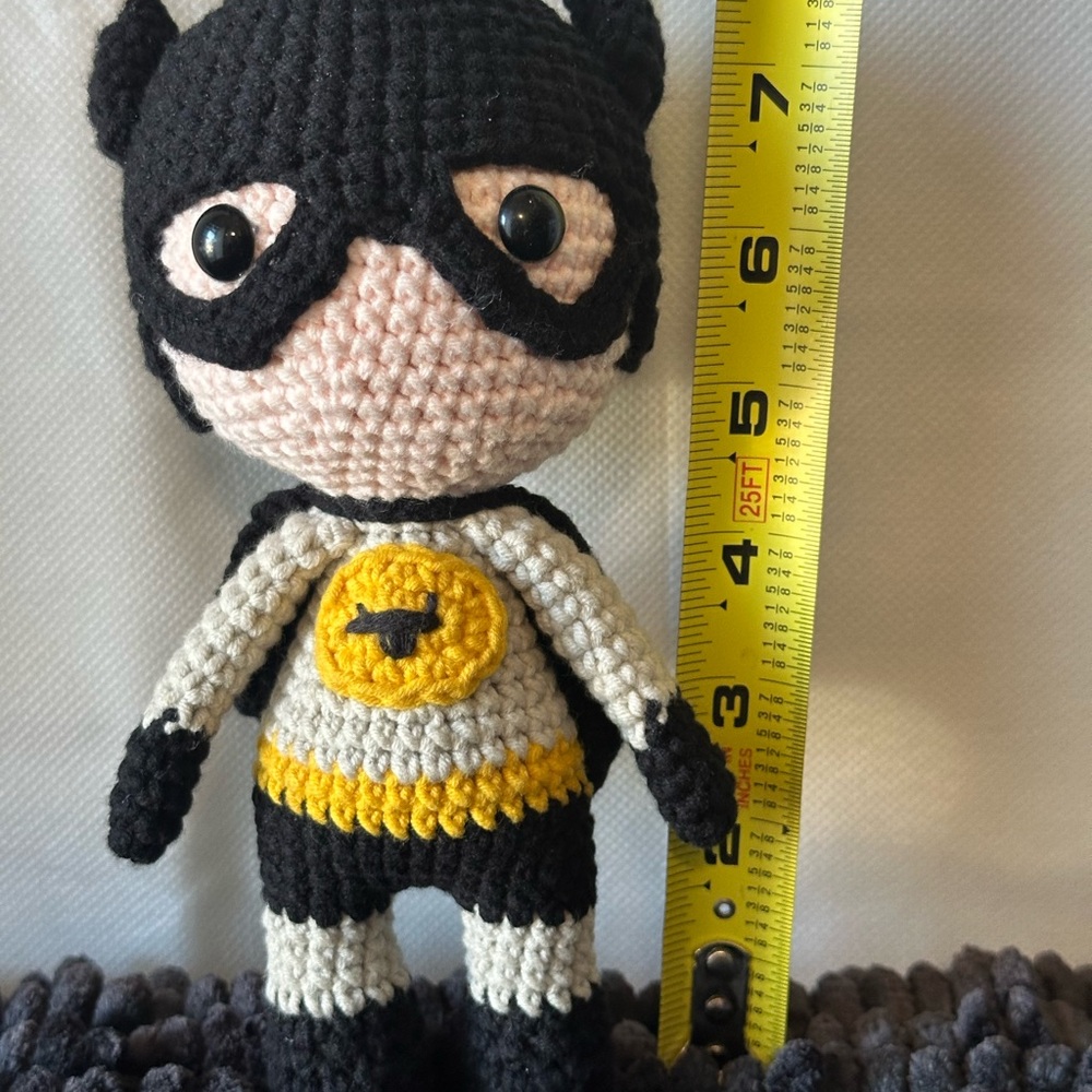 Crochet Superhero Doll with Black Mask - Picture 3 of 5